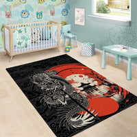 Japanese Dragon Katana Enso Area Rug Japan Pagoda Seamless Cloud LT14 - Polynesian Pride