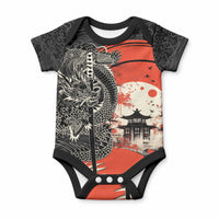 Japanese Dragon Katana Enso Baby Onesie Japan Pagoda Seamless Cloud