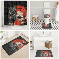 Japanese Dragon Katana Enso Bathroom Set Japan Pagoda Seamless Cloud - Polynesian Pride
