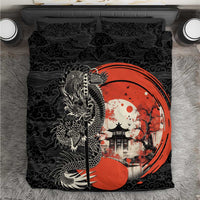 Japanese Dragon Katana Enso Bedding Set Japan Pagoda Seamless Cloud - Polynesian Pride