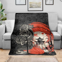 Japanese Dragon Katana Enso Blanket Japan Pagoda Seamless Cloud - Polynesian Pride