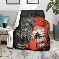Japanese Dragon Katana Enso Blanket Japan Pagoda Seamless Cloud - Polynesian Pride