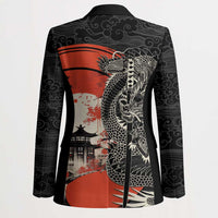 Japanese Dragon Katana Enso Blazer Japan Pagoda Seamless Cloud LT14 - Polynesian Pride