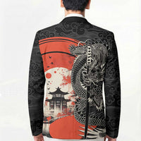 Japanese Dragon Katana Enso Blazer Japan Pagoda Seamless Cloud LT14 - Polynesian Pride