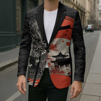 Japanese Dragon Katana Enso Blazer Japan Pagoda Seamless Cloud LT14 - Polynesian Pride