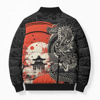 Japanese Dragon Katana Enso Bomber Puffer Jacket Japan Pagoda Seamless Cloud LT14 - Polynesian Pride