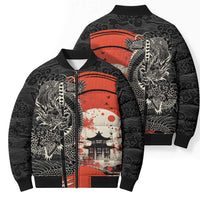 Japanese Dragon Katana Enso Bomber Puffer Jacket Japan Pagoda Seamless Cloud LT14 - Polynesian Pride