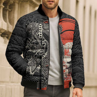 Japanese Dragon Katana Enso Bomber Puffer Jacket Japan Pagoda Seamless Cloud LT14 - Polynesian Pride