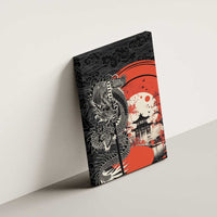 Japanese Dragon Katana Enso Canvas Wall Art Japan Pagoda Seamless Cloud - Polynesian Pride