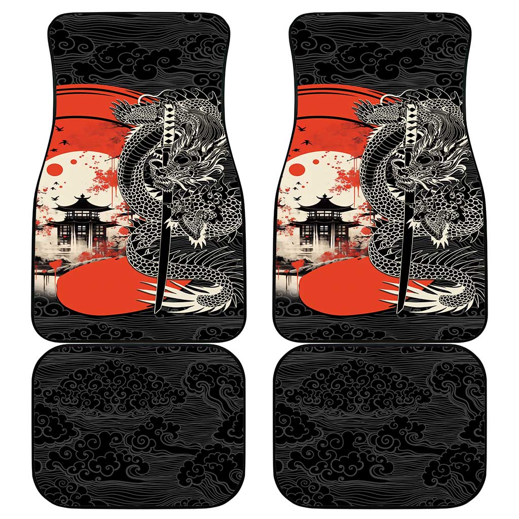 Japanese Dragon Katana Enso Car Mats Japan Pagoda Seamless Cloud LT14 - Polynesian Pride