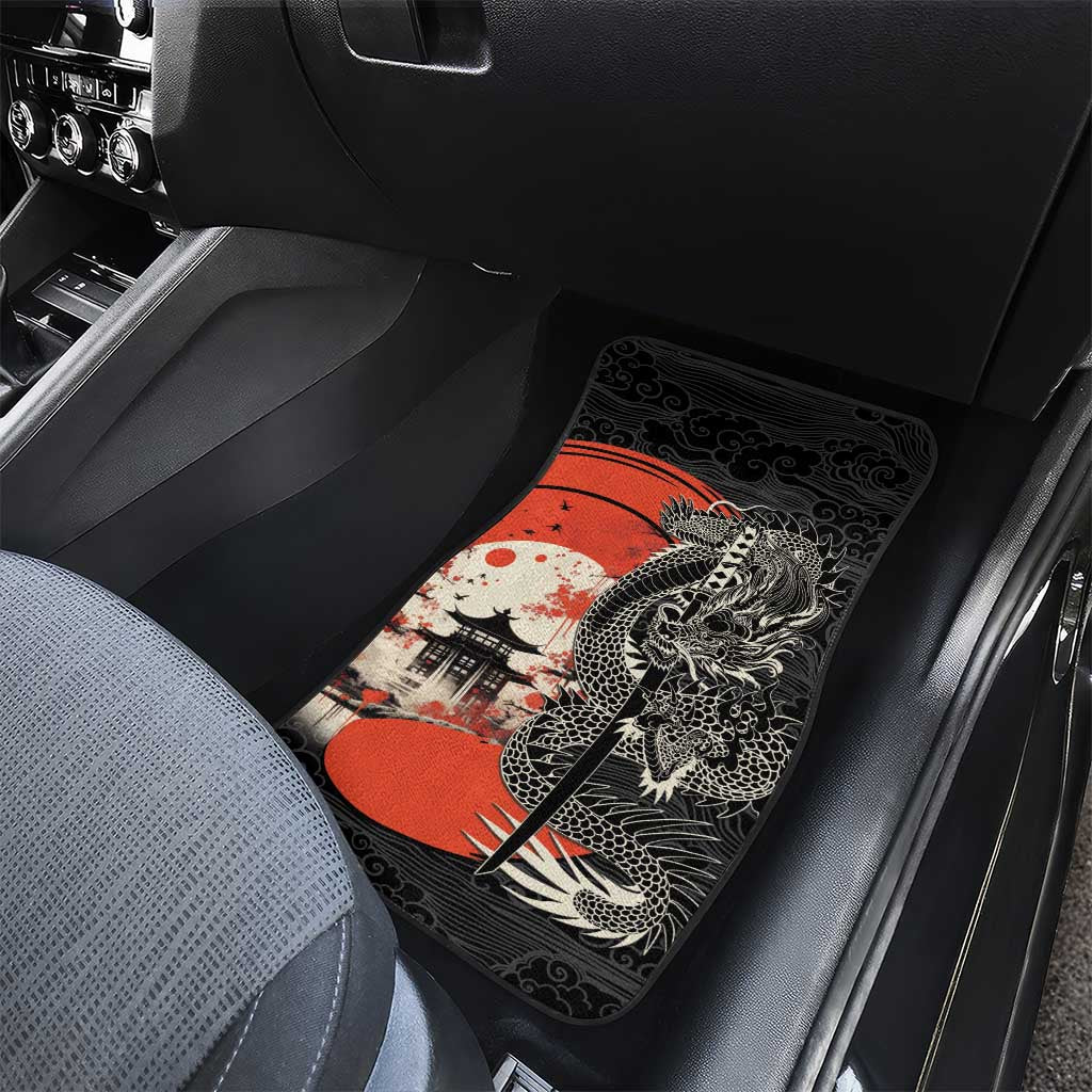 Japanese Dragon Katana Enso Car Mats Japan Pagoda Seamless Cloud LT14 - Polynesian Pride