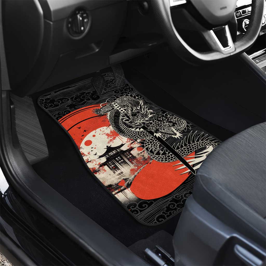 Japanese Dragon Katana Enso Car Mats Japan Pagoda Seamless Cloud LT14 - Polynesian Pride