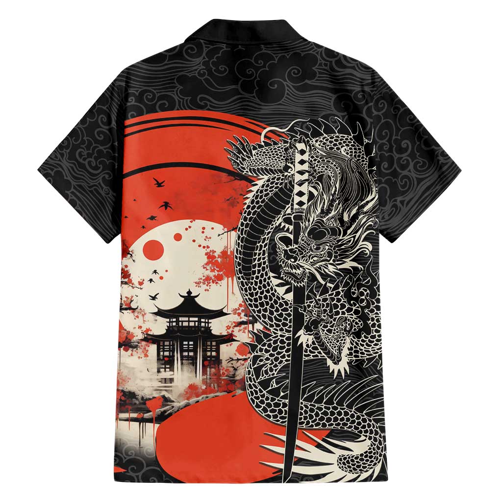 Japanese Dragon Katana Enso Hawaiian Shirt Japan Pagoda Seamless Cloud - Polynesian Pride