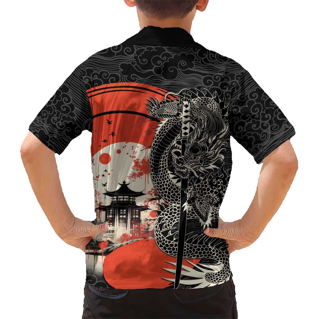 Japanese Dragon Katana Enso Hawaiian Shirt Japan Pagoda Seamless Cloud - Polynesian Pride