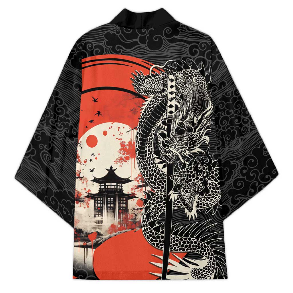 Japanese Dragon Katana Enso Kimono Japan Pagoda Seamless Cloud - Polynesian Pride