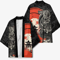 Japanese Dragon Katana Enso Kimono Japan Pagoda Seamless Cloud - Polynesian Pride