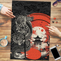 Japanese Dragon Katana Enso Puzzle Japan Pagoda Seamless Cloud - Polynesian Pride