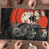 Japanese Dragon Katana Enso Puzzle Japan Pagoda Seamless Cloud - Polynesian Pride