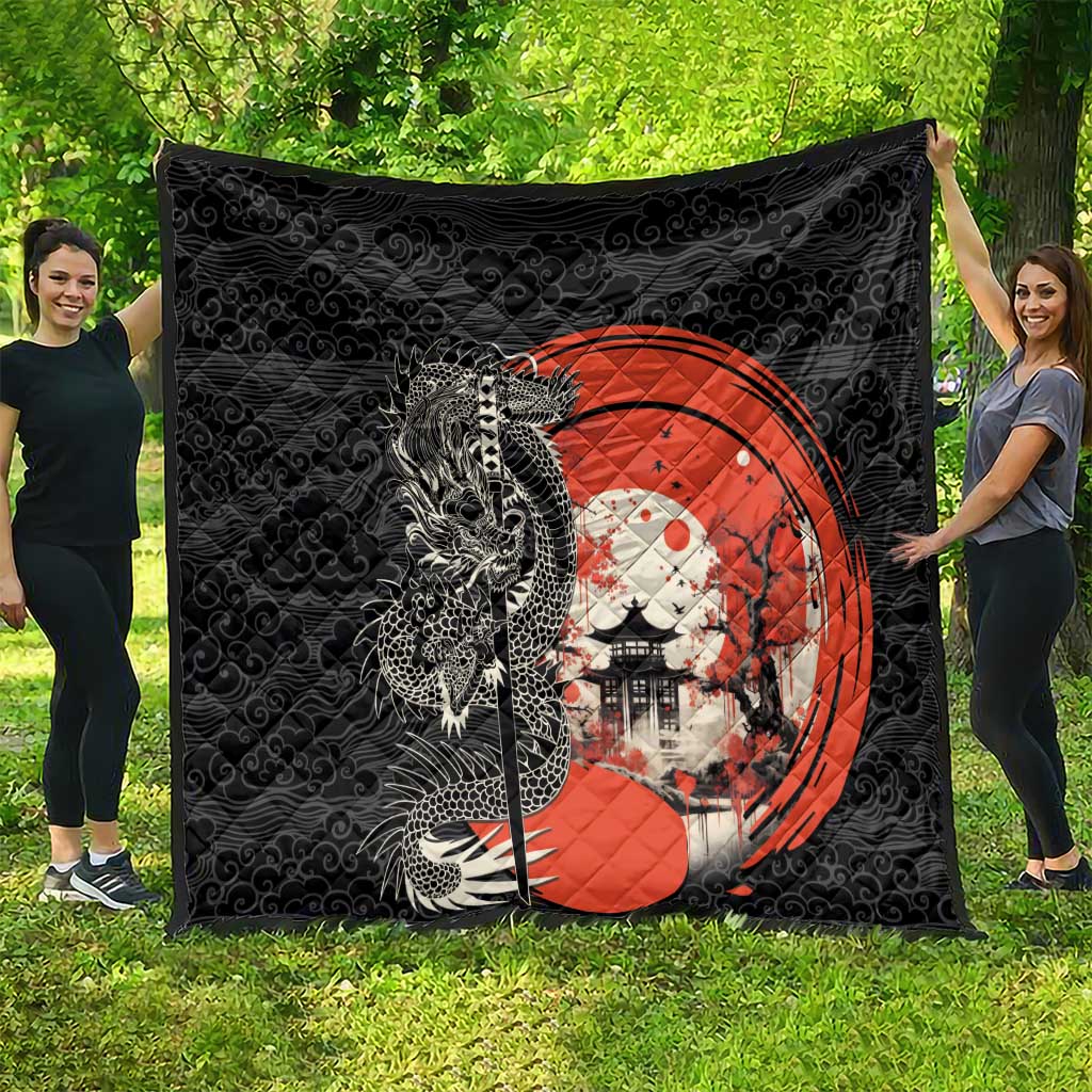 Japanese Dragon Katana Enso Quilt Japan Pagoda Seamless Cloud LT14 - Polynesian Pride