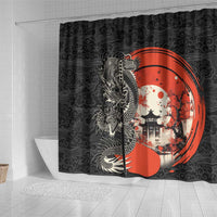 Japanese Dragon Katana Enso Shower Curtain Japan Pagoda Seamless Cloud LT14 - Polynesian Pride