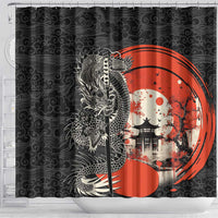 Japanese Dragon Katana Enso Shower Curtain Japan Pagoda Seamless Cloud LT14 - Polynesian Pride
