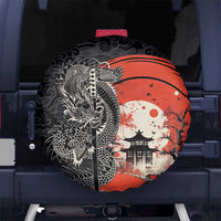 Japanese Dragon Katana Enso Spare Tire Cover Japan Pagoda Seamless Cloud - Polynesian Pride