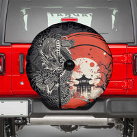 Japanese Dragon Katana Enso Spare Tire Cover Japan Pagoda Seamless Cloud - Polynesian Pride