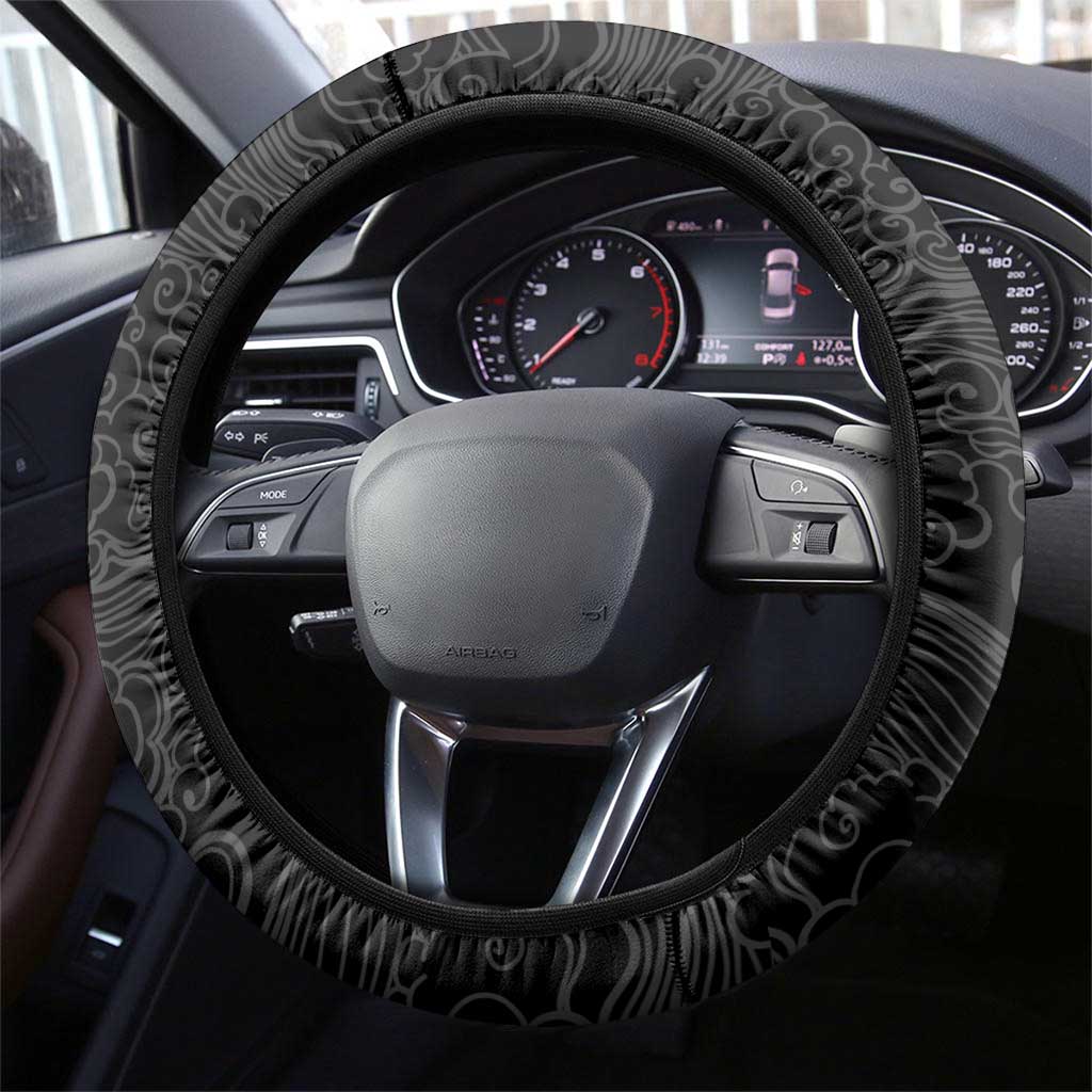 Japanese Dragon Katana Enso Steering Wheel Cover Japan Pagoda Seamless Cloud - Polynesian Pride