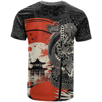 Japanese Dragon Katana Enso T Shirt Japan Pagoda Seamless Cloud - Polynesian Pride