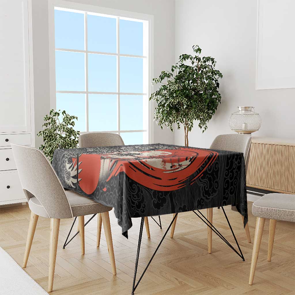 Japanese Dragon Katana Enso Tablecloth Japan Pagoda Seamless Cloud - Polynesian Pride
