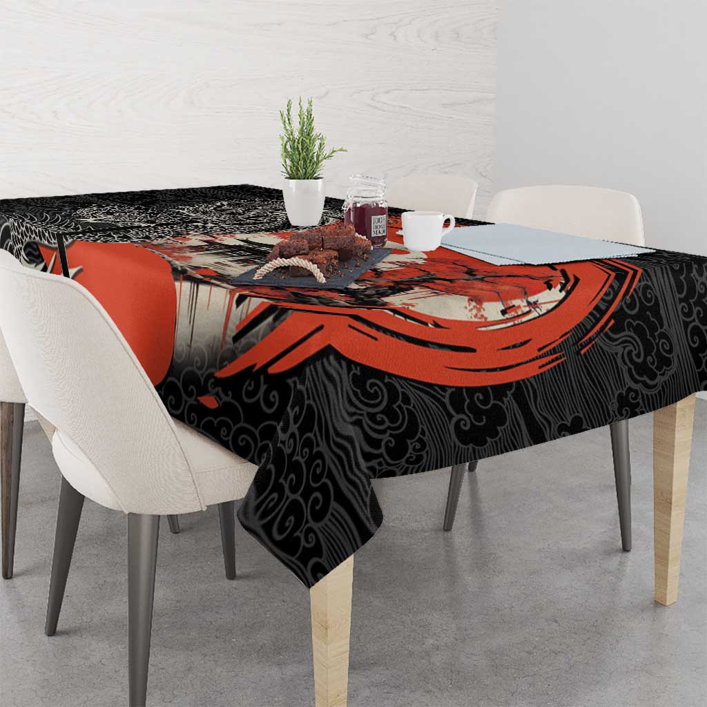 Japanese Dragon Katana Enso Tablecloth Japan Pagoda Seamless Cloud - Polynesian Pride
