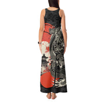 Japanese Dragon Katana Enso Tank Maxi Dress Japan Pagoda Seamless Cloud - Polynesian Pride