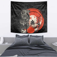 Japanese Dragon Katana Enso Tapestry Japan Pagoda Seamless Cloud - Polynesian Pride