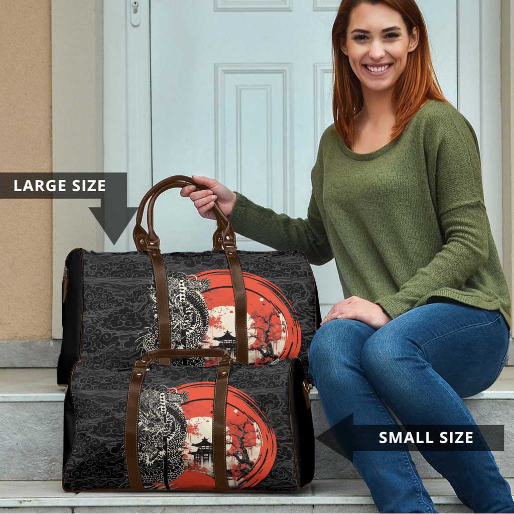 Japanese Dragon Katana Enso Travel Bag Japan Pagoda Seamless Cloud - Polynesian Pride