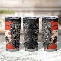 Japanese Dragon Katana Enso Tumbler Cup Japan Pagoda Seamless Cloud - Polynesian Pride