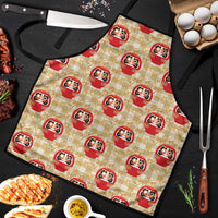 Japanese Daruma Doll Apron Palaka With Seamless Bamboo Pattern - Polynesian Pride