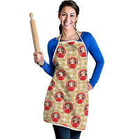 Japanese Daruma Doll Apron Palaka With Seamless Bamboo Pattern - Polynesian Pride