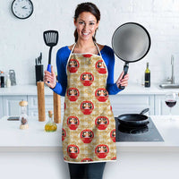 Japanese Daruma Doll Apron Palaka With Seamless Bamboo Pattern - Polynesian Pride