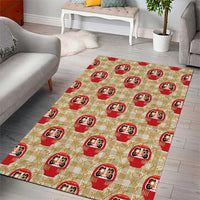Japanese Daruma Doll Area Rug Palaka With Seamless Bamboo Pattern LT14 - Polynesian Pride