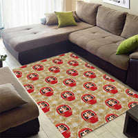 Japanese Daruma Doll Area Rug Palaka With Seamless Bamboo Pattern LT14 - Polynesian Pride