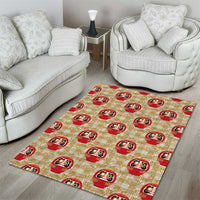 Japanese Daruma Doll Area Rug Palaka With Seamless Bamboo Pattern LT14 - Polynesian Pride