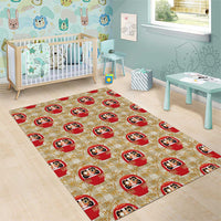 Japanese Daruma Doll Area Rug Palaka With Seamless Bamboo Pattern LT14 - Polynesian Pride