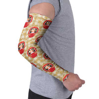 Japanese Daruma Doll Arm Sleeves Palaka With Seamless Bamboo Pattern - Polynesian Pride