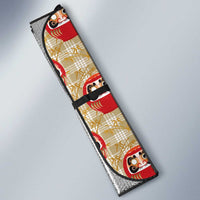 Japanese Daruma Doll Auto Sun Shade Palaka With Seamless Bamboo Pattern - Polynesian Pride