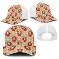 Japanese Daruma Doll Baseball Net Cap Palaka With Seamless Bamboo Pattern LT14 - Polynesian Pride