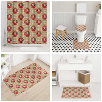 Japanese Daruma Doll Bathroom Set Palaka With Seamless Bamboo Pattern - Polynesian Pride
