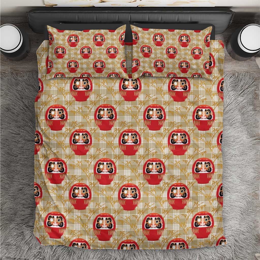 Japanese Daruma Doll Bedding Set Palaka With Seamless Bamboo Pattern LT14 Beige - Polynesian Pride