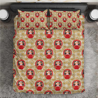 Japanese Daruma Doll Bedding Set Palaka With Seamless Bamboo Pattern LT14 Beige - Polynesian Pride