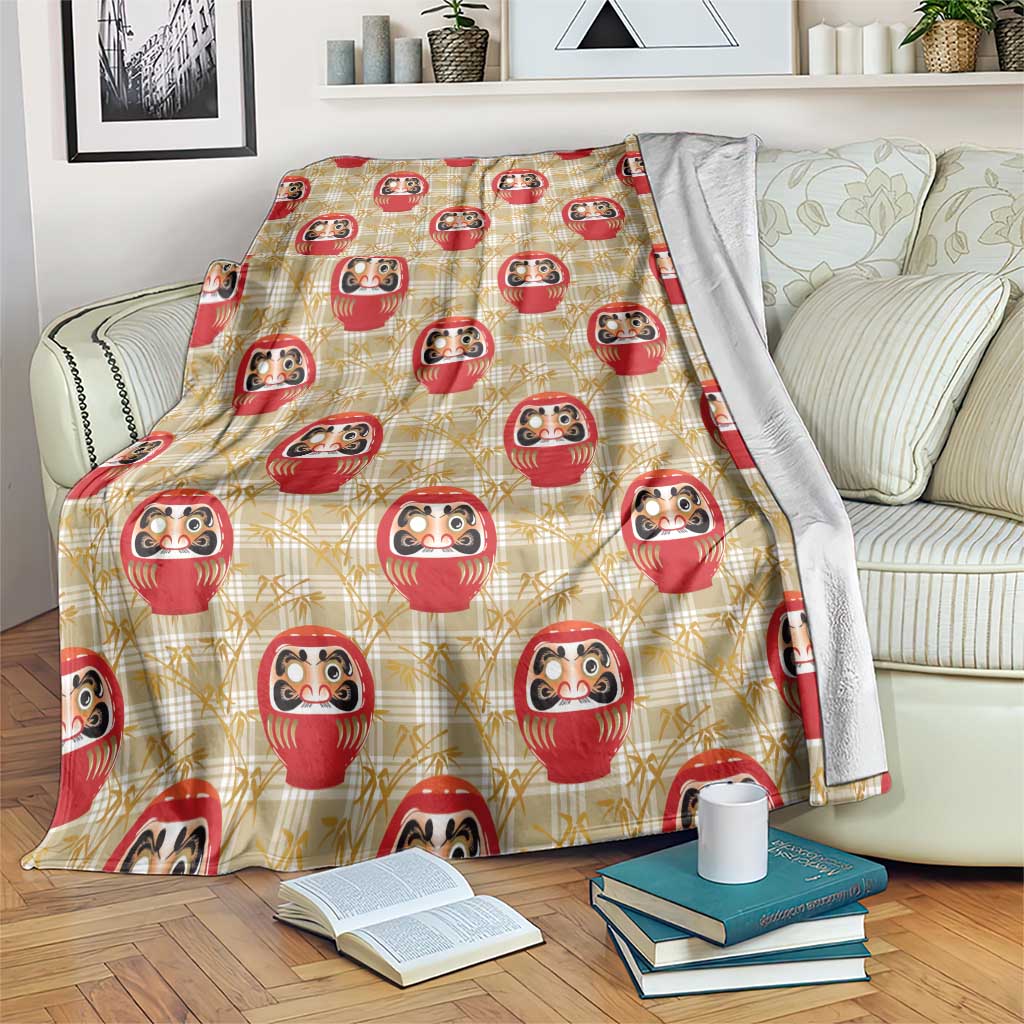 Japanese Daruma Doll Blanket Palaka With Seamless Bamboo Pattern - Polynesian Pride
