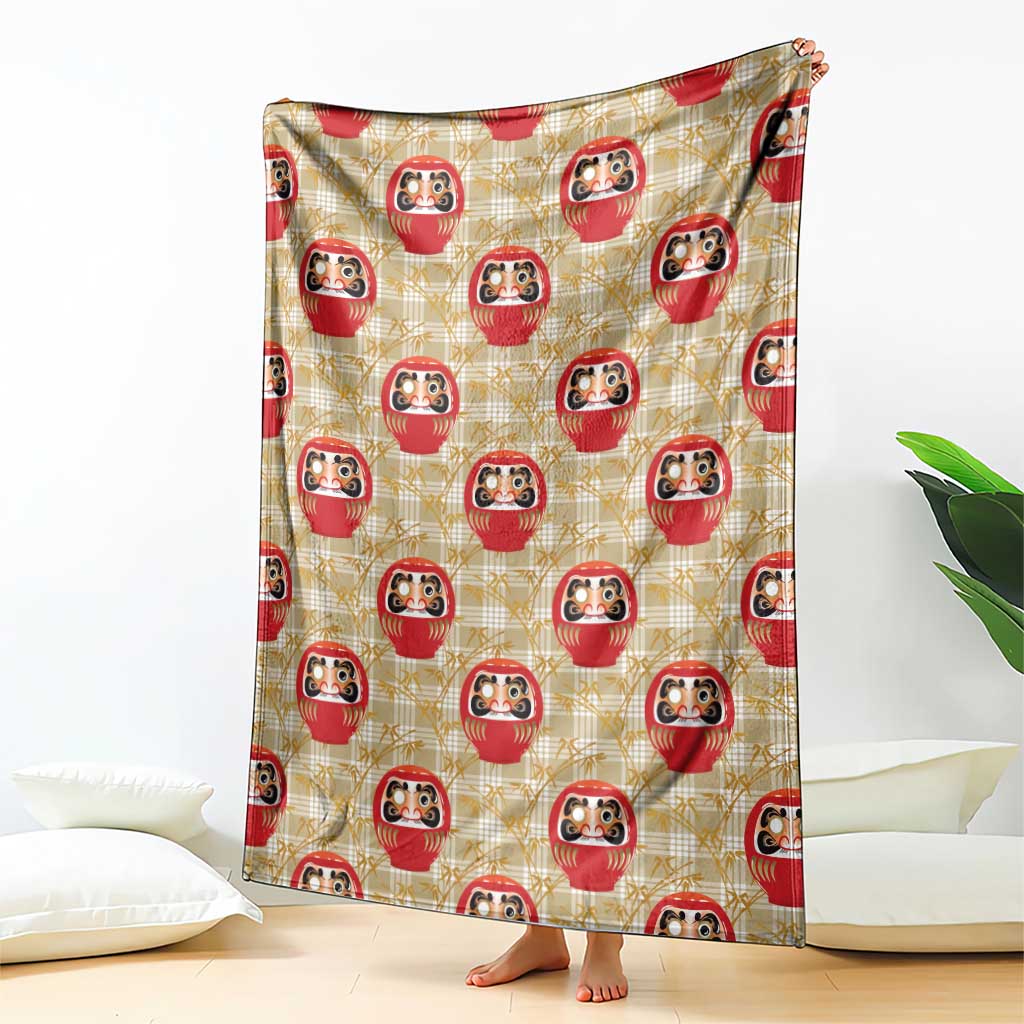 Japanese Daruma Doll Blanket Palaka With Seamless Bamboo Pattern - Polynesian Pride